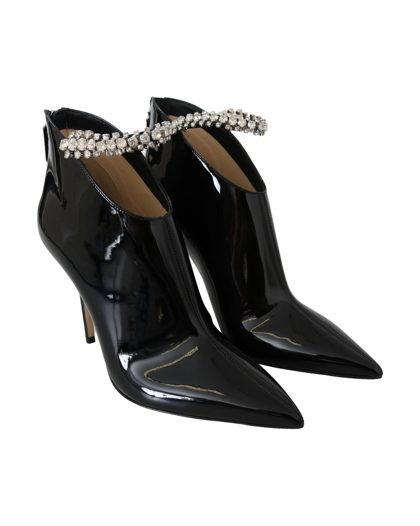 Jimmy Choo Black Leather Blaize 100 Pat Boots Shoes Glam Steals