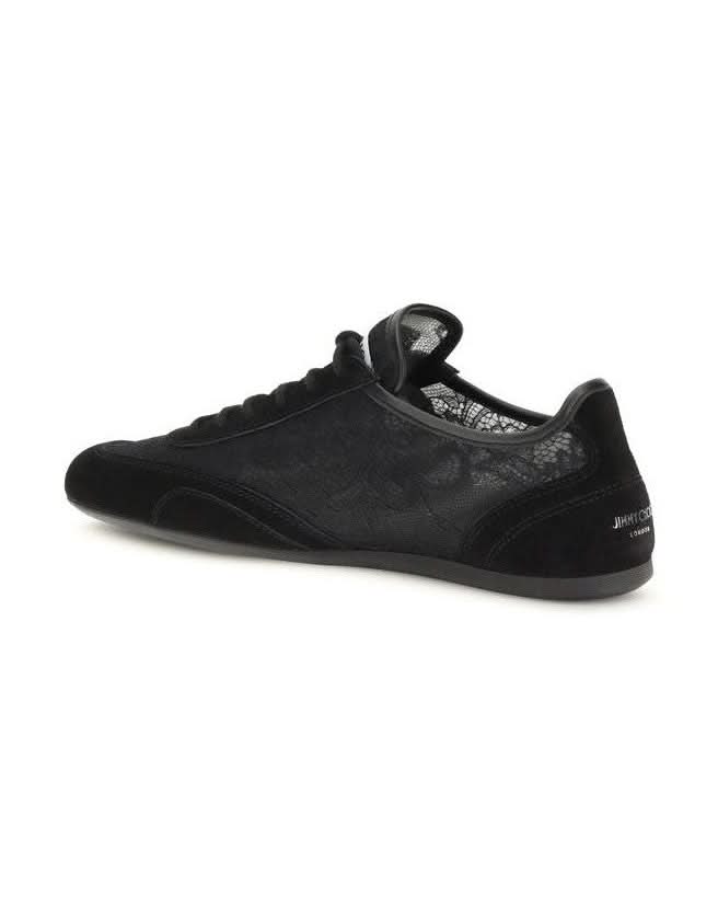 Jimmy Choo Black Leather Calf Bos Taurus Athletic Sneakers