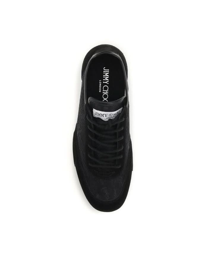 Jimmy Choo Black Leather Calf Bos Taurus Athletic Sneakers