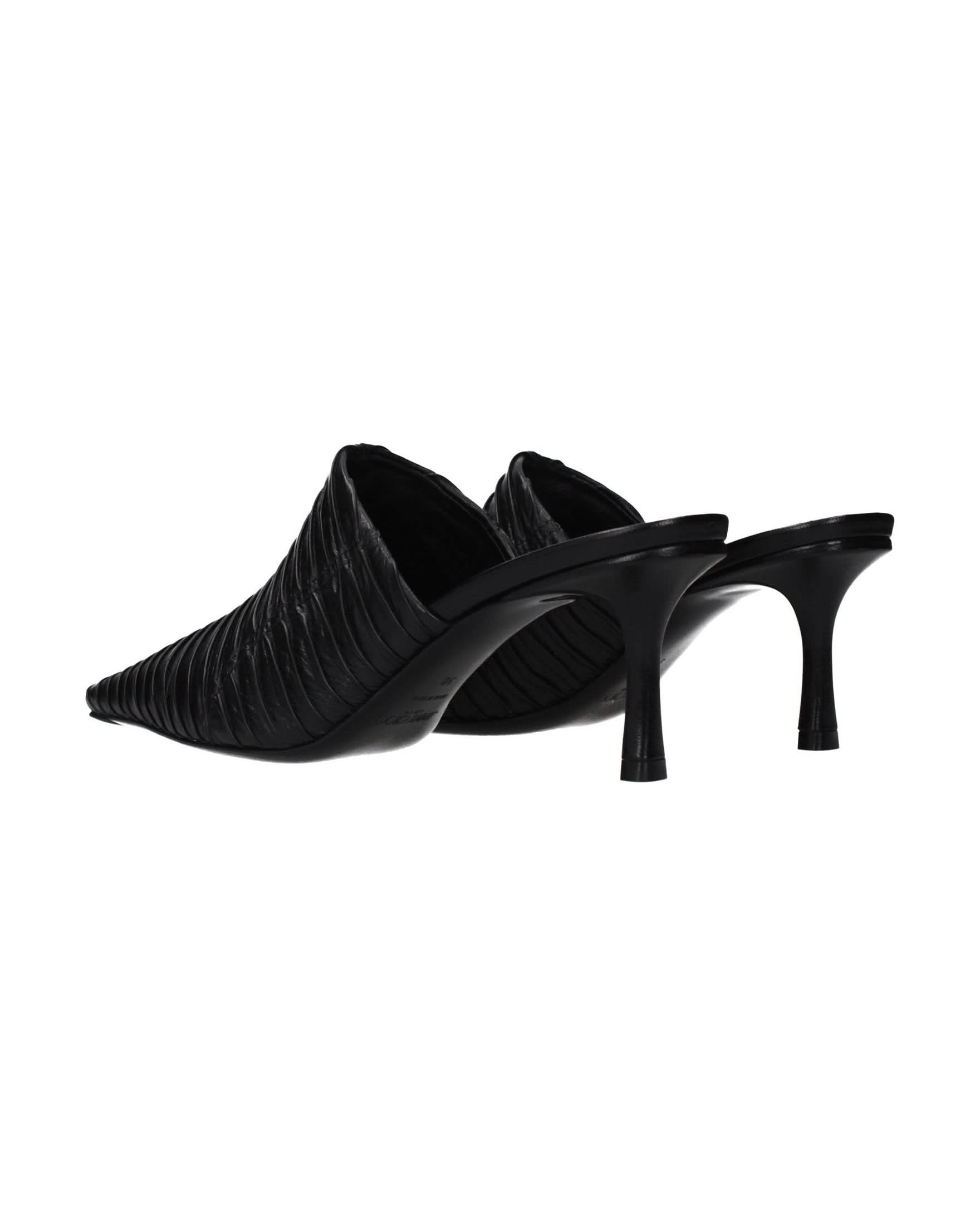 Jimmy Choo Black Leather Mid Heel Pumps