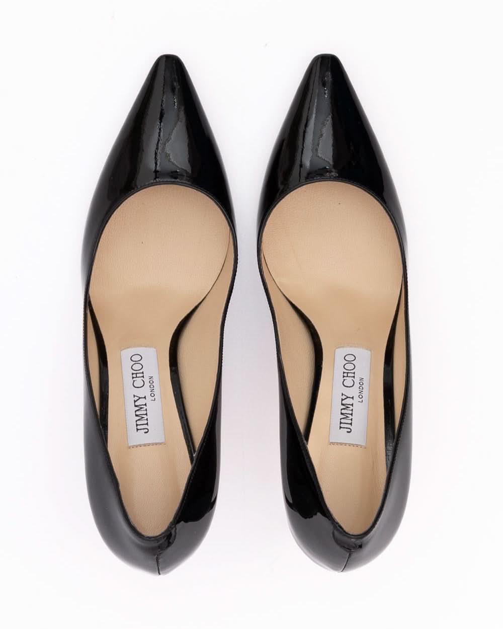Jimmy Choo Black Leather Patent Romy 85 Pumps Glam Steals