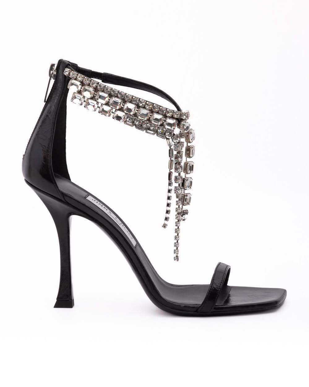 Jimmy Choo Black Leather Verity Sandals Glam Steals