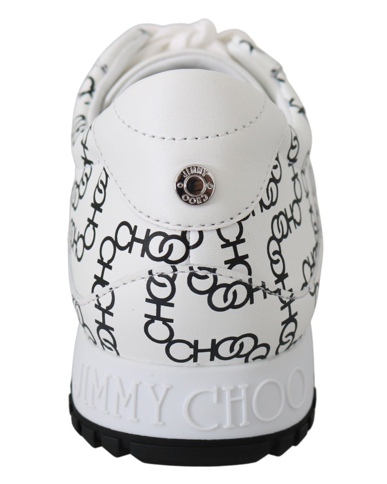 Jimmy Choo Black Leather White Monza Sneakers Glam Steals