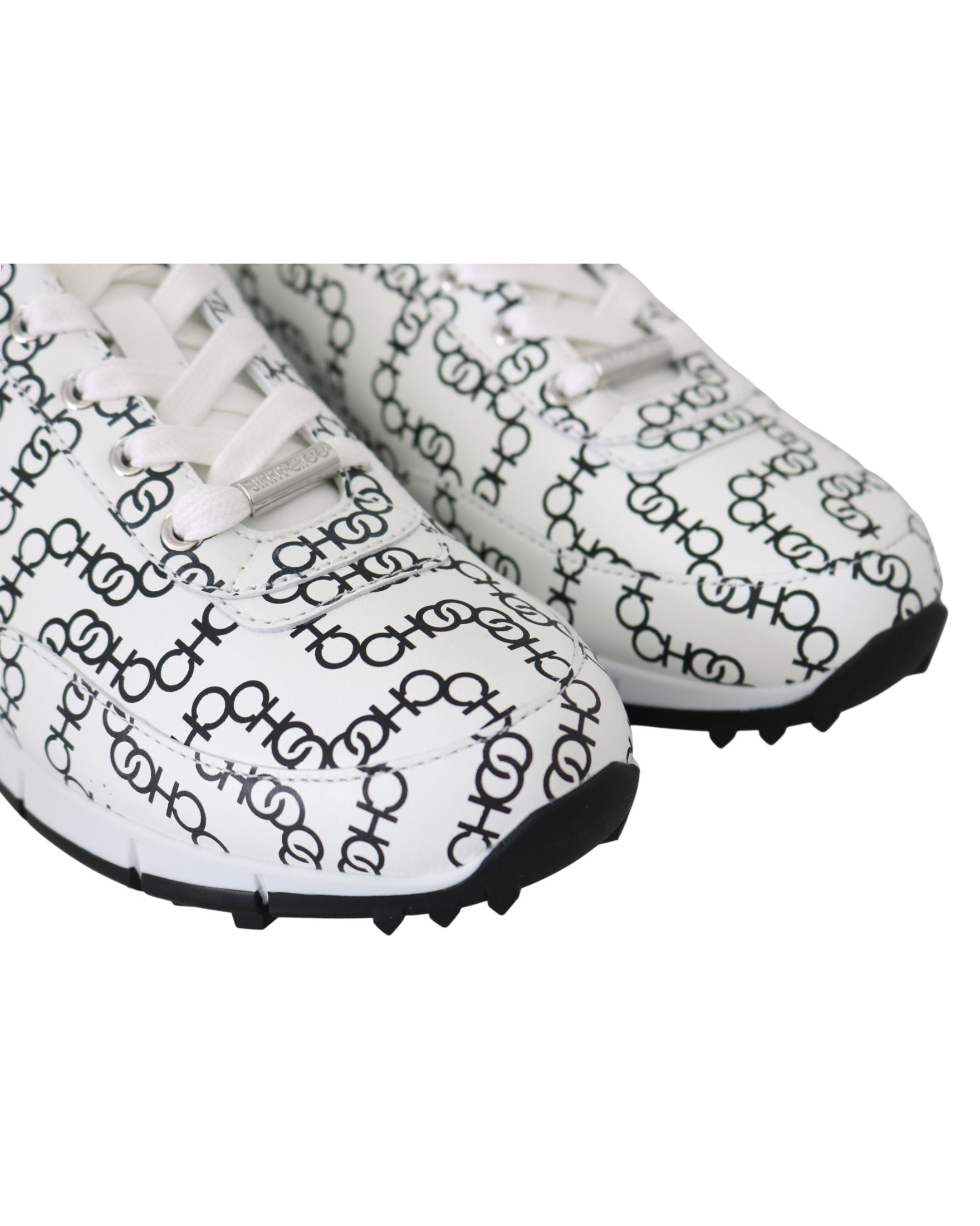 Jimmy Choo Black Leather White Monza Sneakers Glam Steals