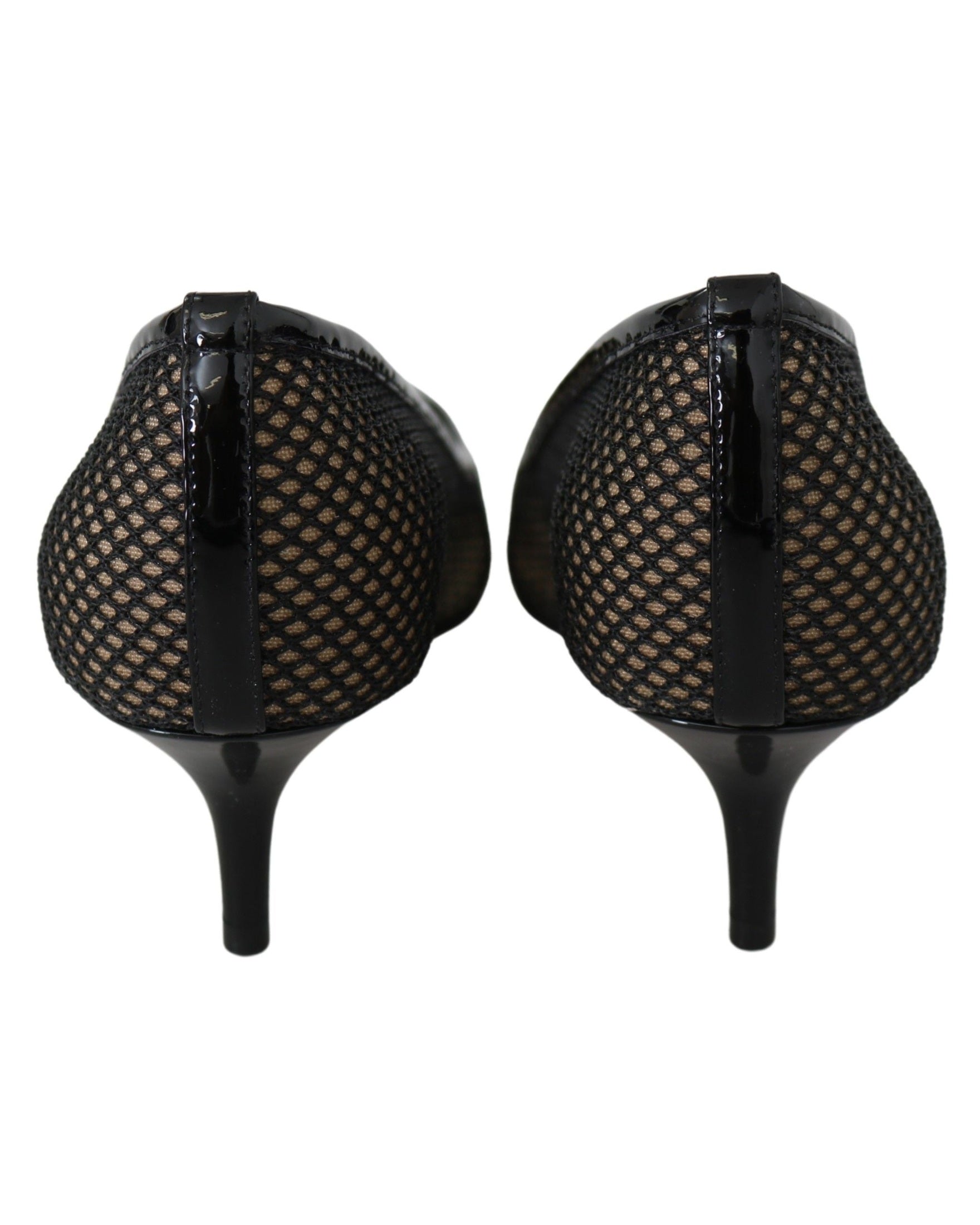 Jimmy Choo Black Mesh Leather Amika 50 Pumps Glam Steals