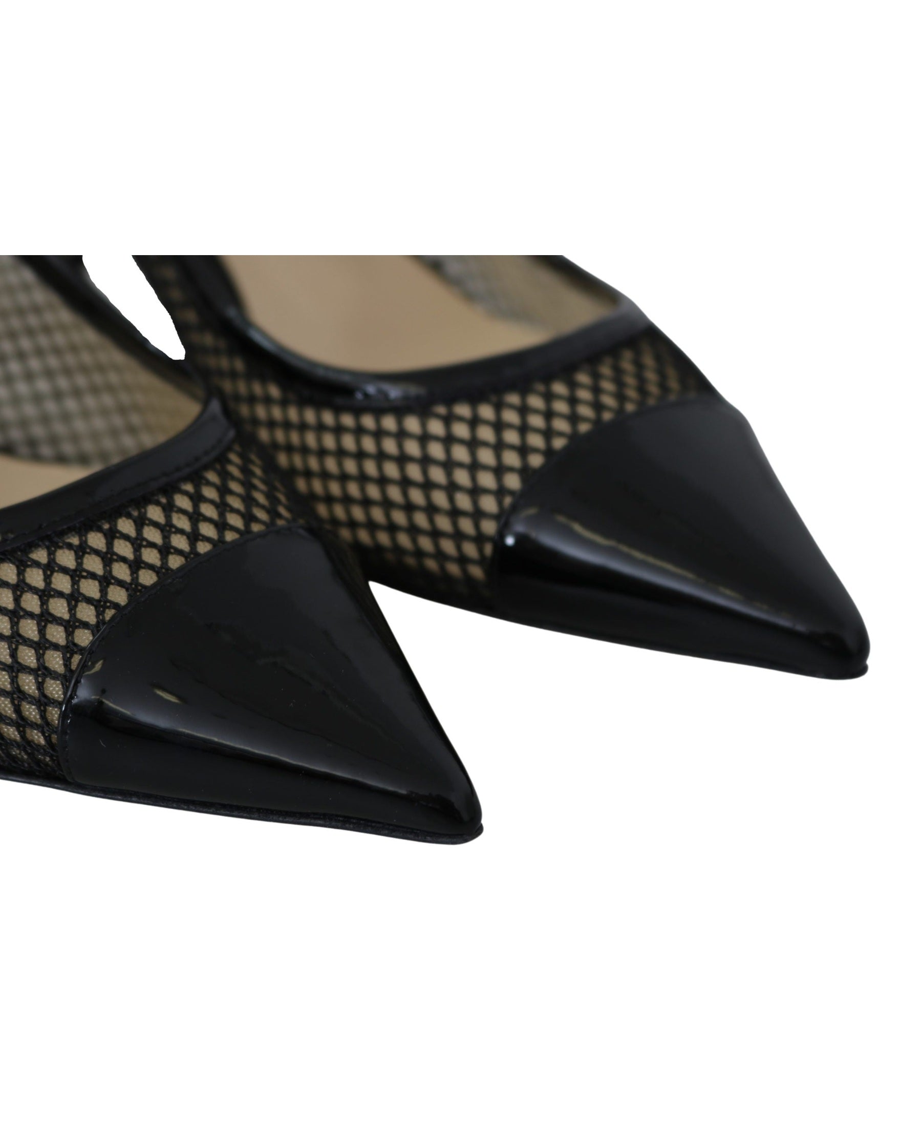 Jimmy Choo Black Mesh Leather Amika 50 Pumps Glam Steals
