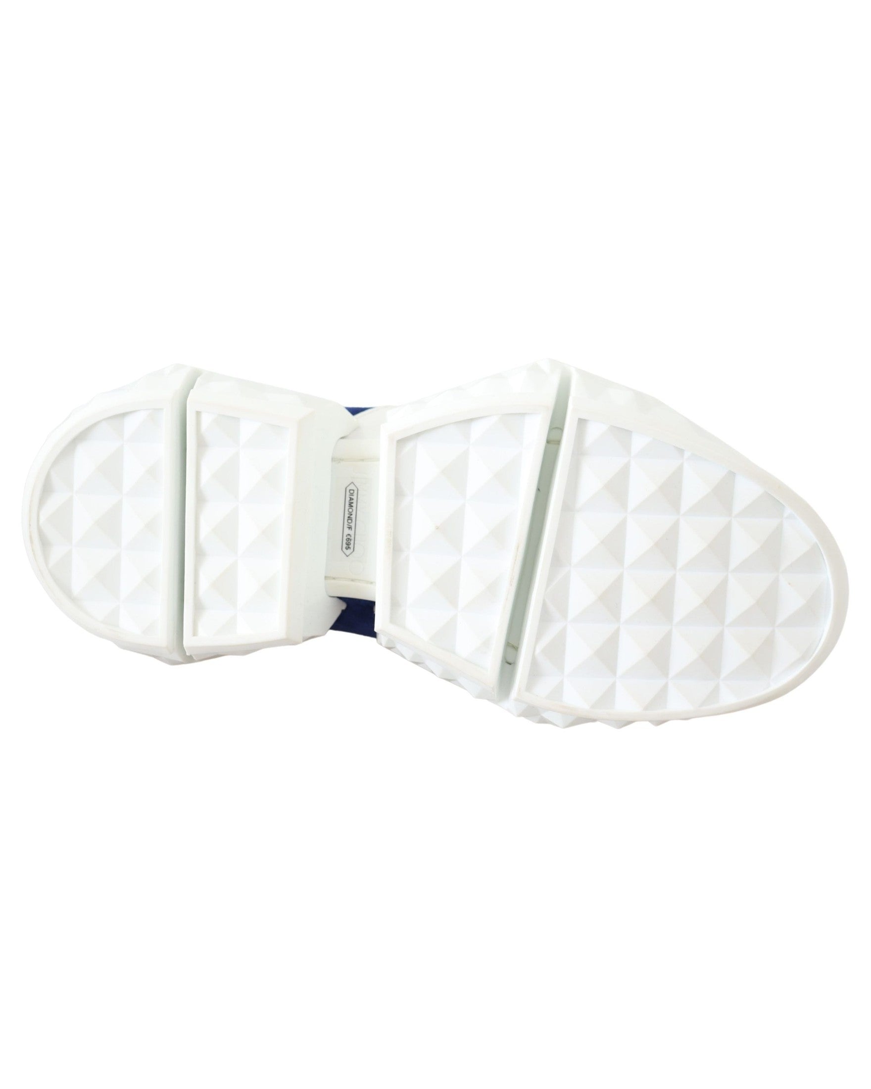 Jimmy Choo Blue Leather Diamond Orange Sneaker Glam Steals