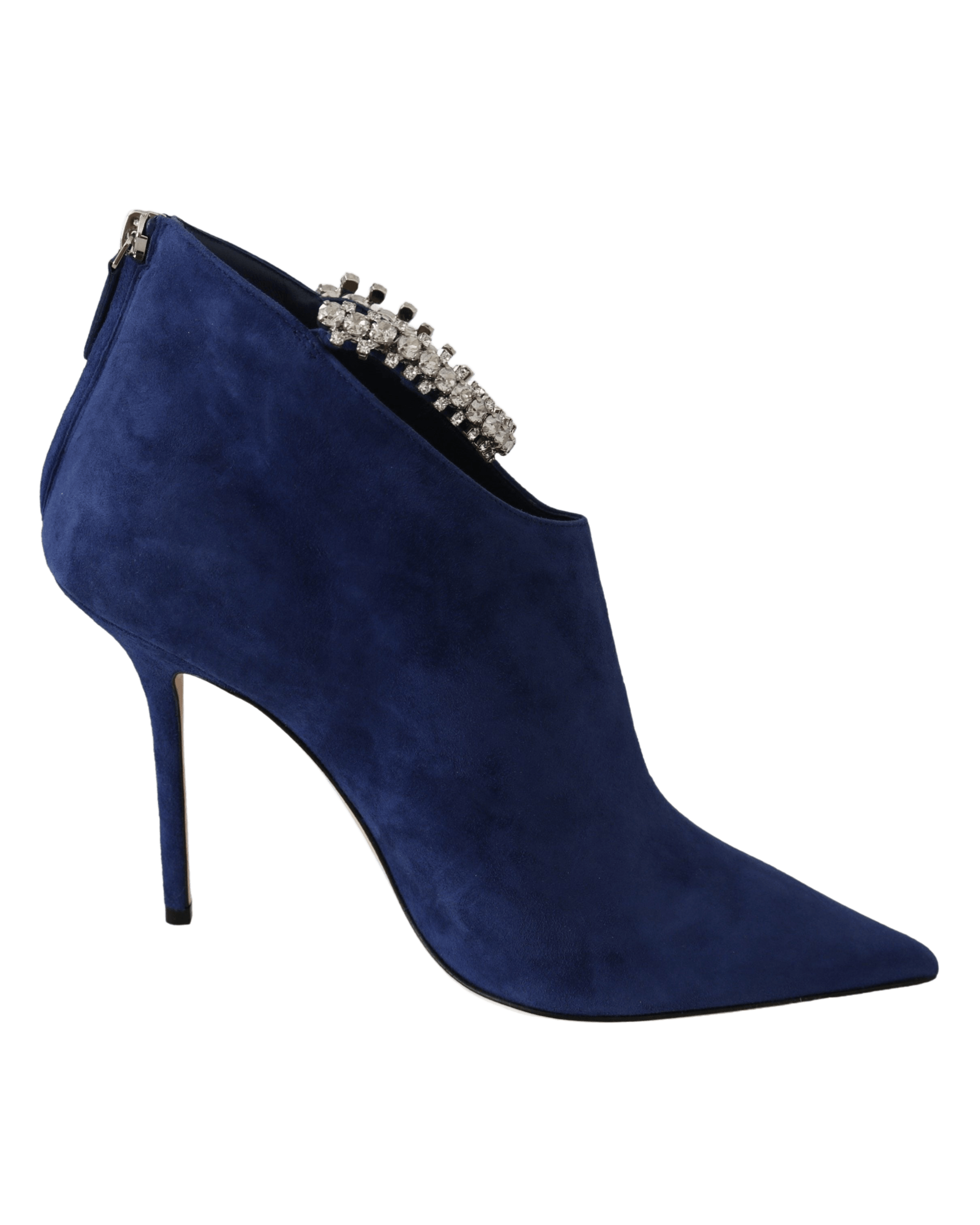 Jimmy Choo Blue Leather Pop Blaize 100 Boots Shoes Glam Steals