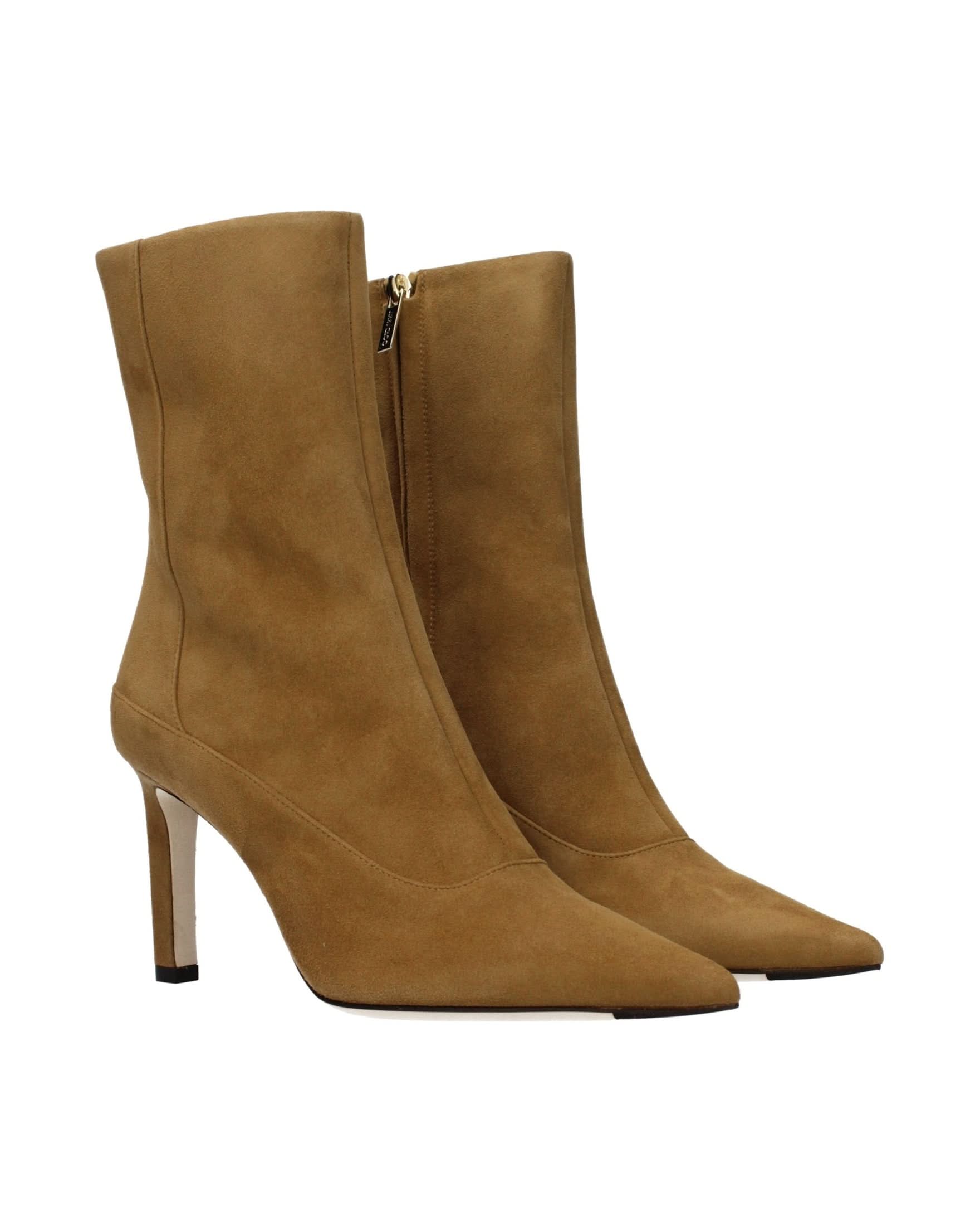 Jimmy Choo Brown Leather Ankle Boots
