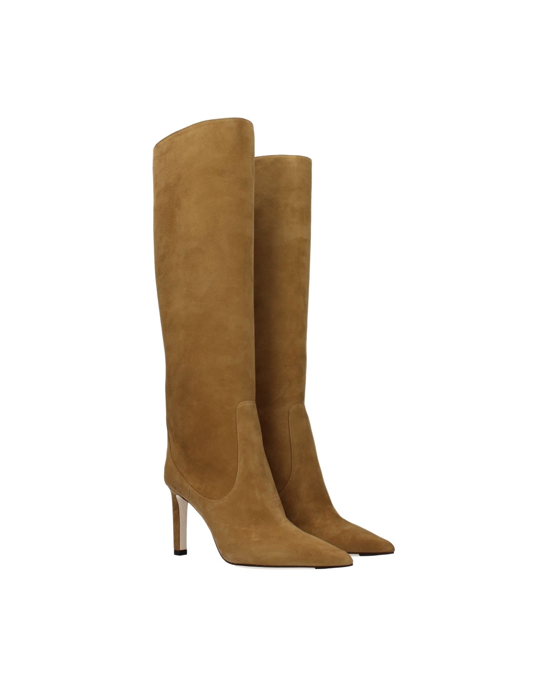 Jimmy Choo Brown Leather High Heel Boots