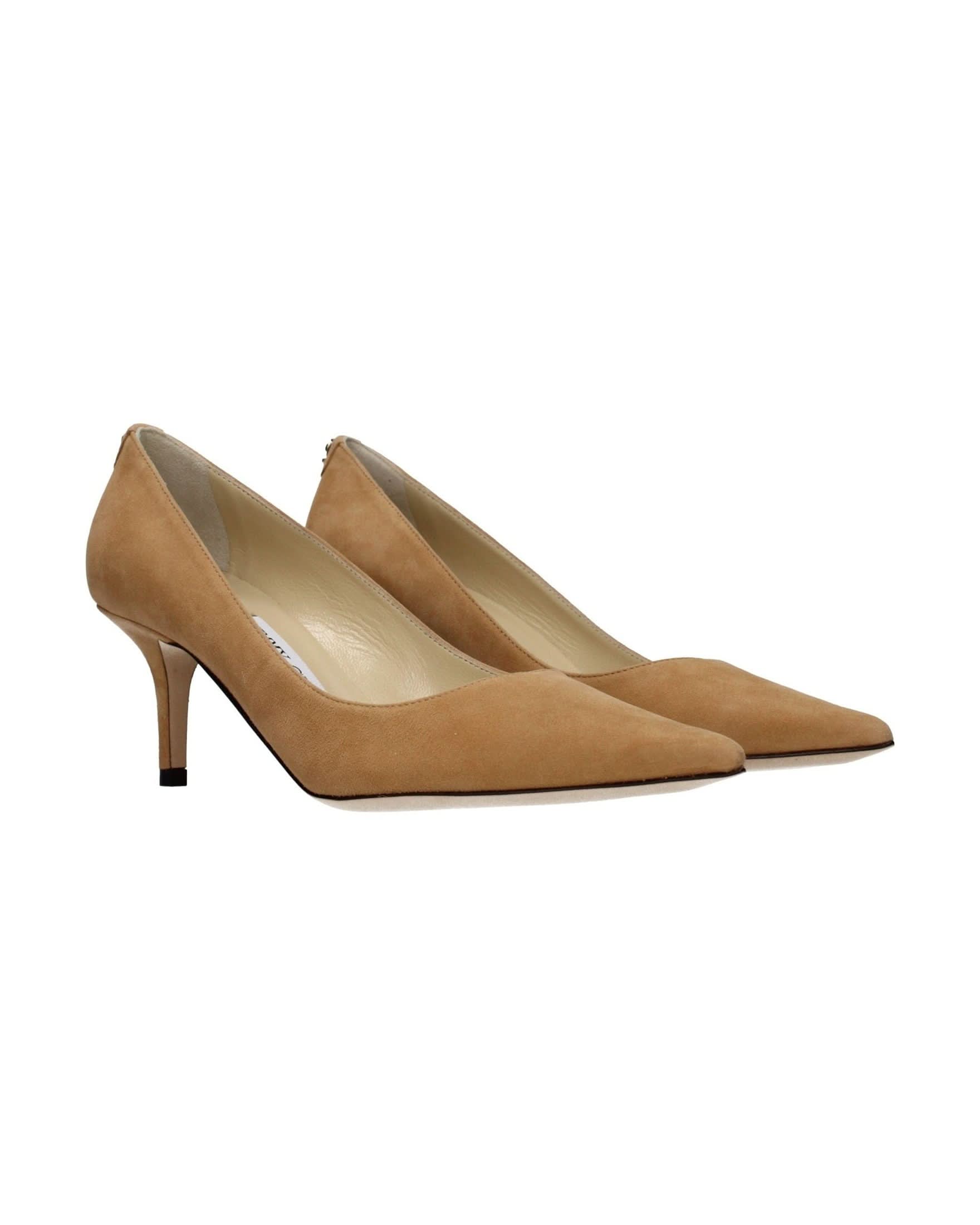 Jimmy Choo Brown Leather Mid Heel Pumps