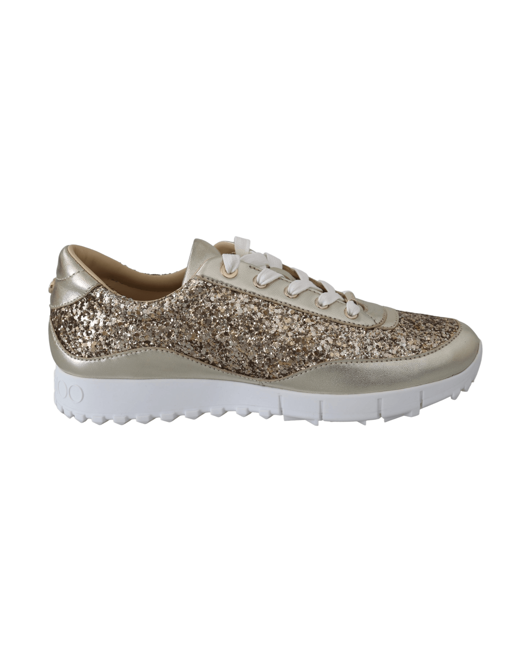 Jimmy Choo Gold Leather Antique Monza Sneakers Glam Steals