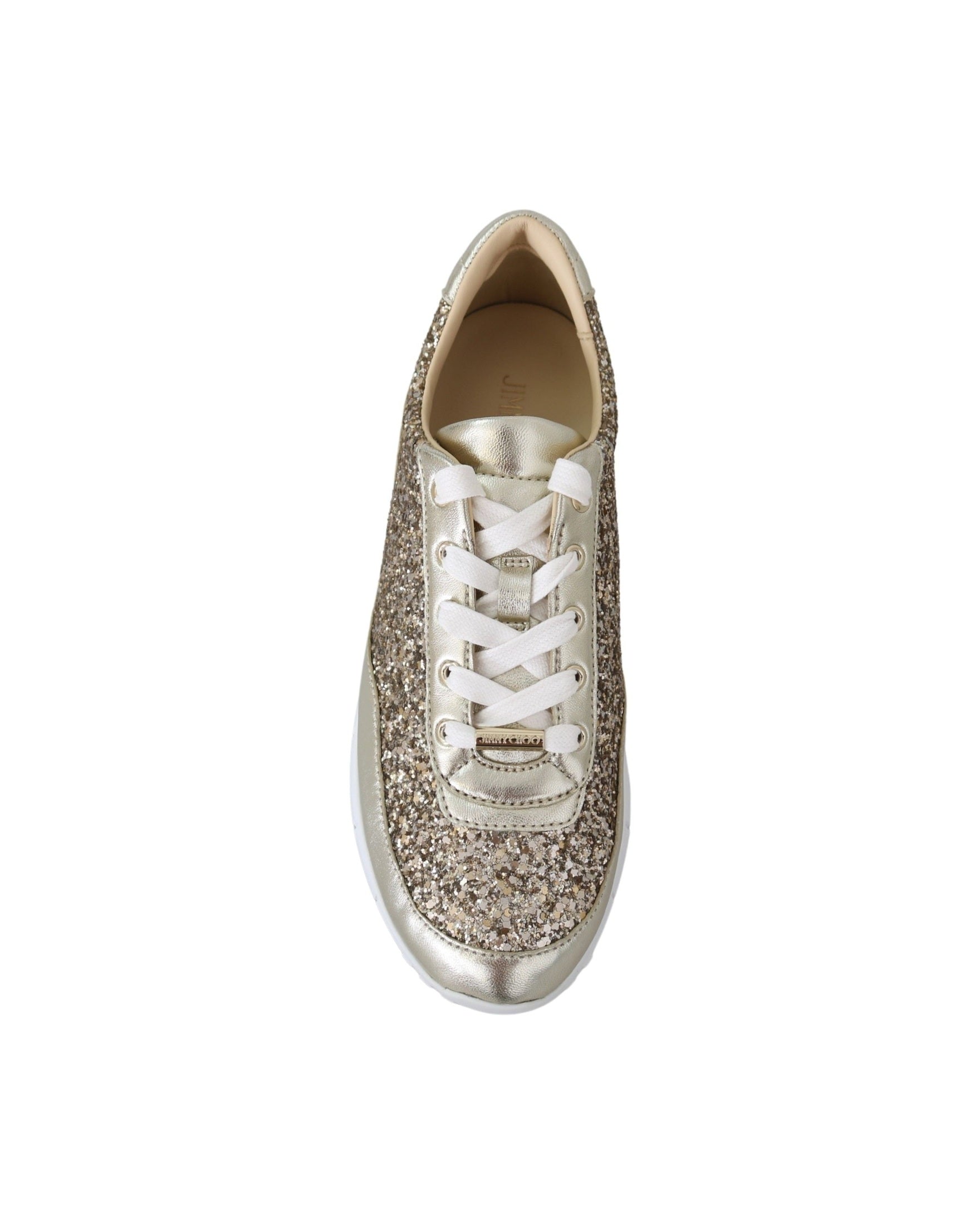 Jimmy Choo Gold Leather Antique Monza Sneakers Glam Steals