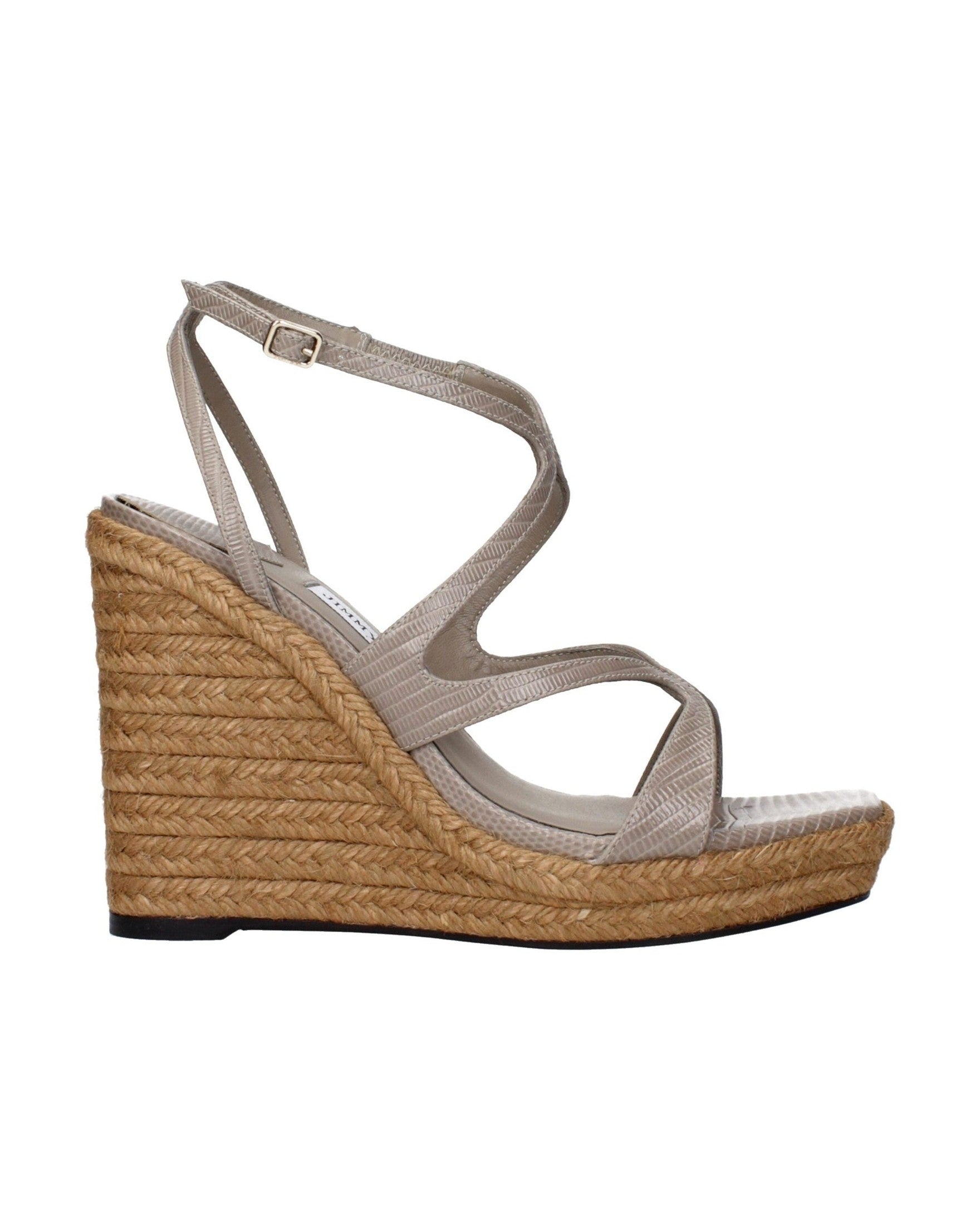 Jimmy Choo Gray Leather Wedges Sandals Sandals