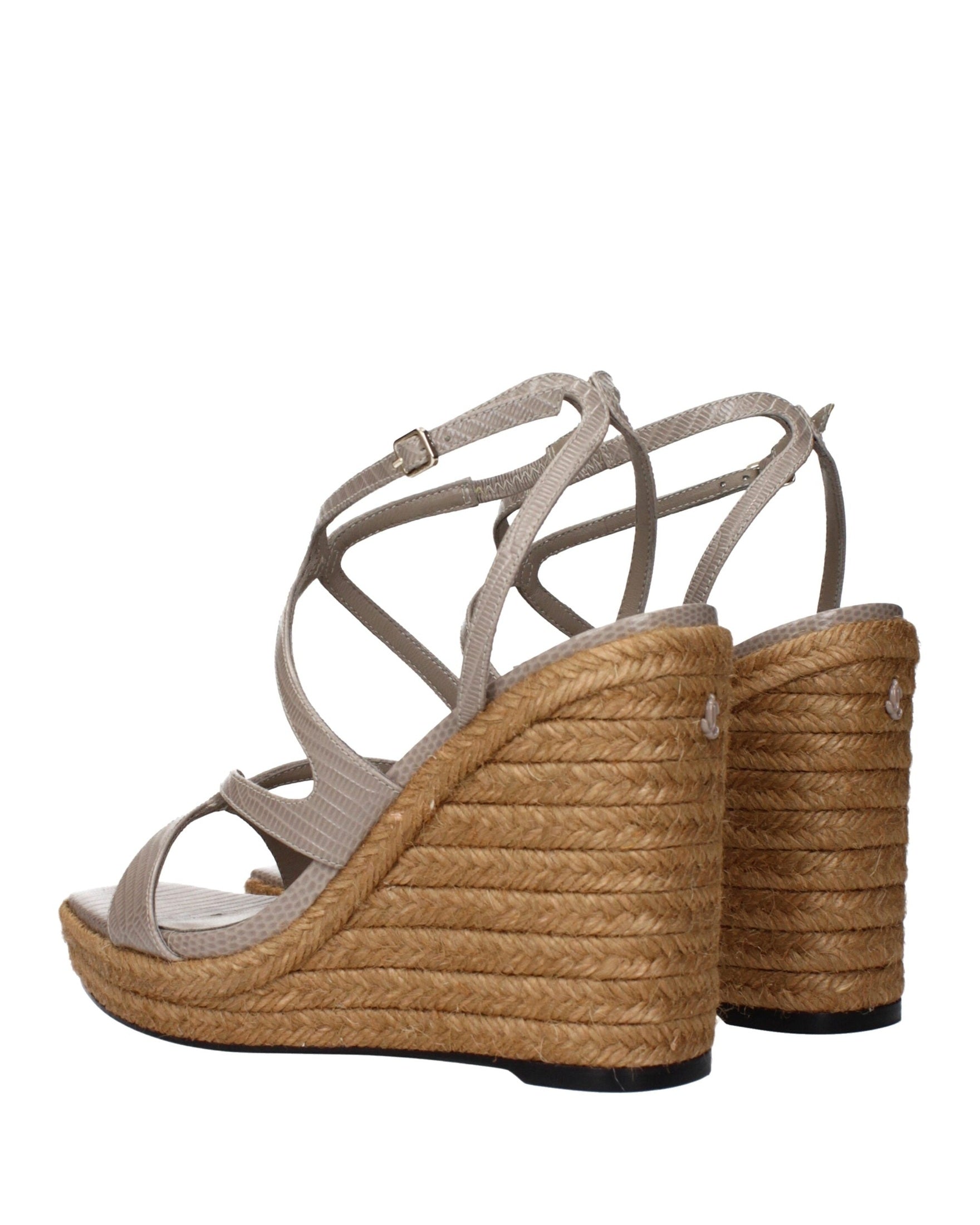 Jimmy Choo Gray Leather Wedges Sandals Sandals