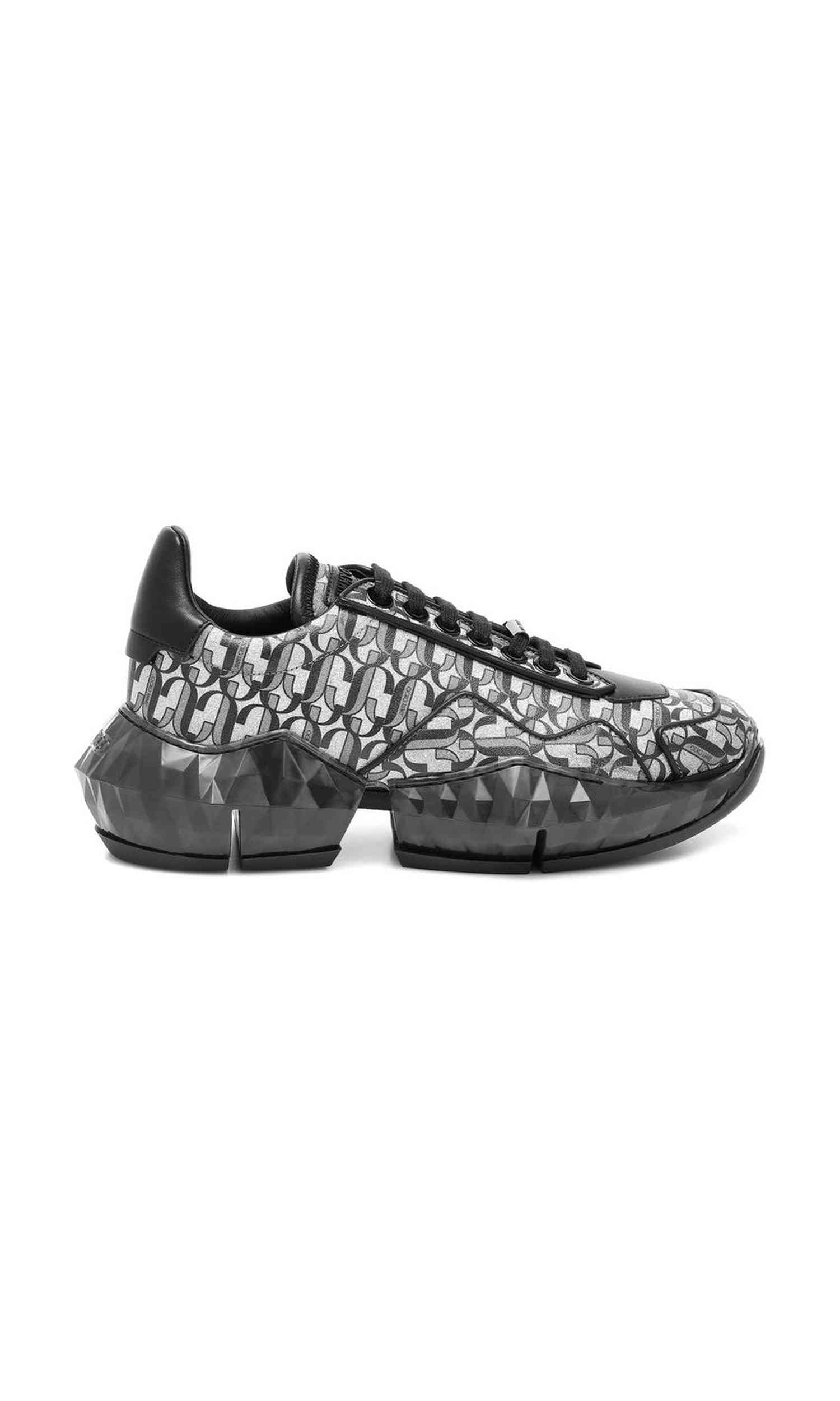 Jimmy Choo Leather Diamond Jc Monogram Glitter Sneakers Glam Steals