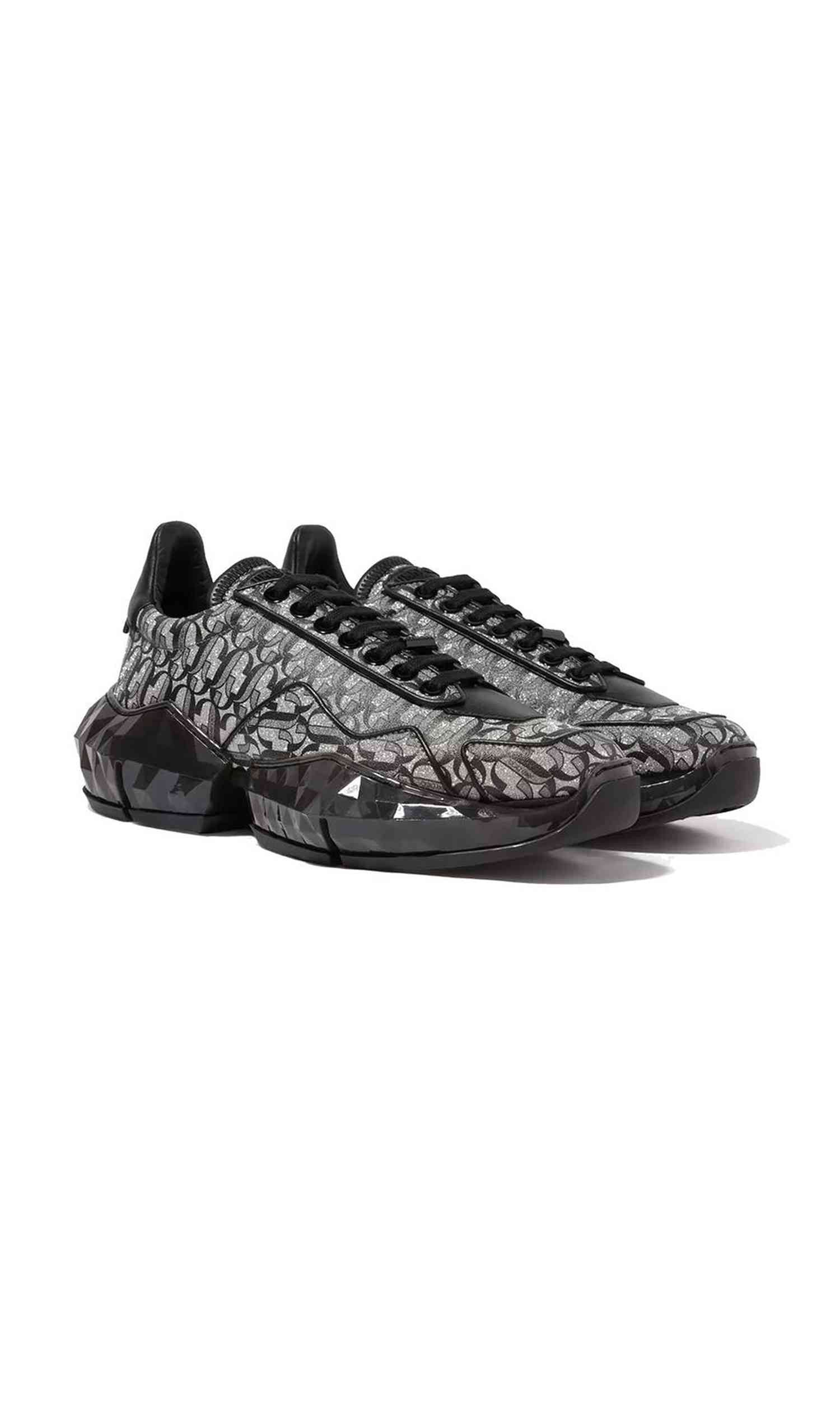 Jimmy Choo Leather Diamond Jc Monogram Glitter Sneakers Glam Steals