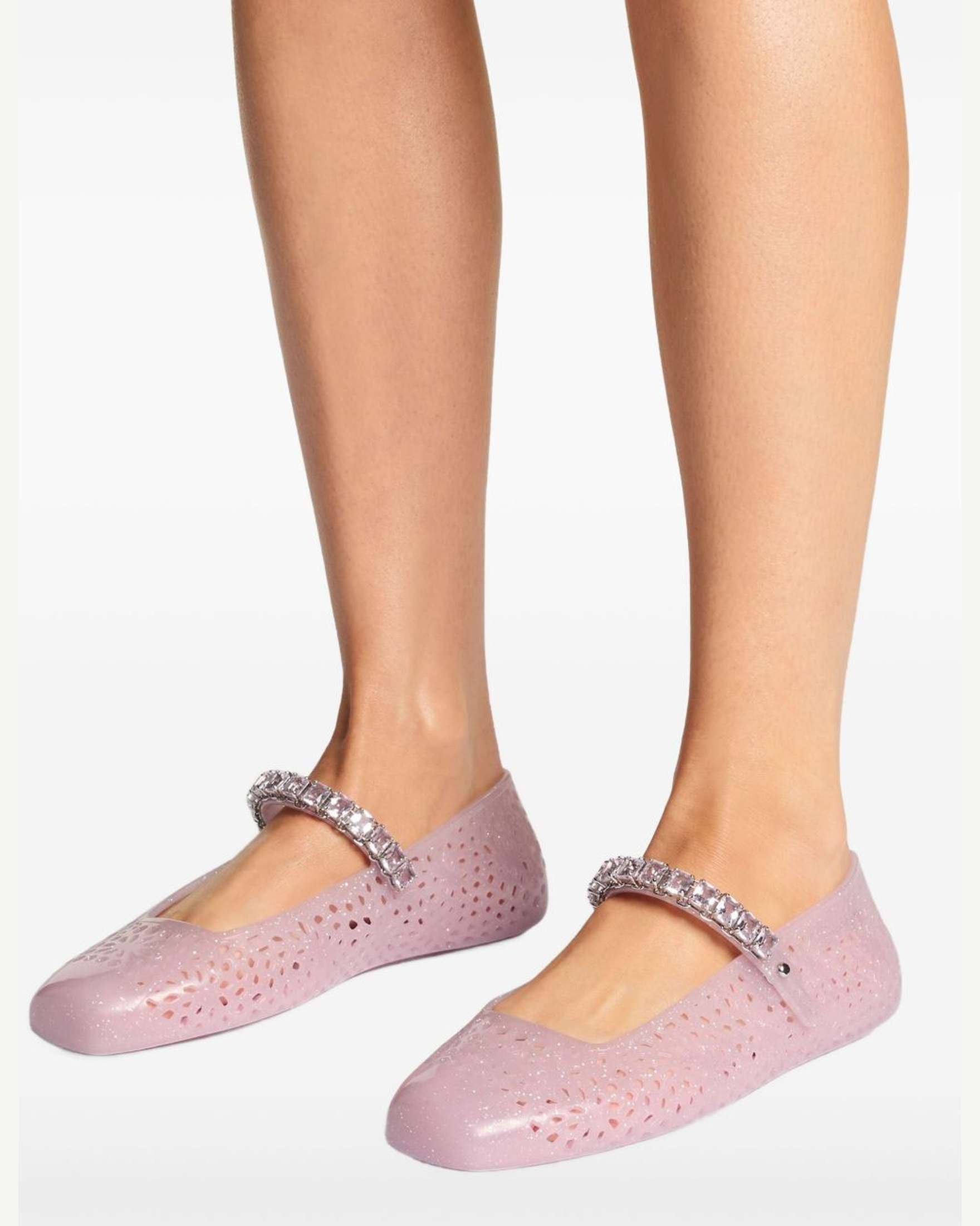 Jimmy Choo The Jelly Ballerina Flats with Crystal Embellishment Glam Steals
