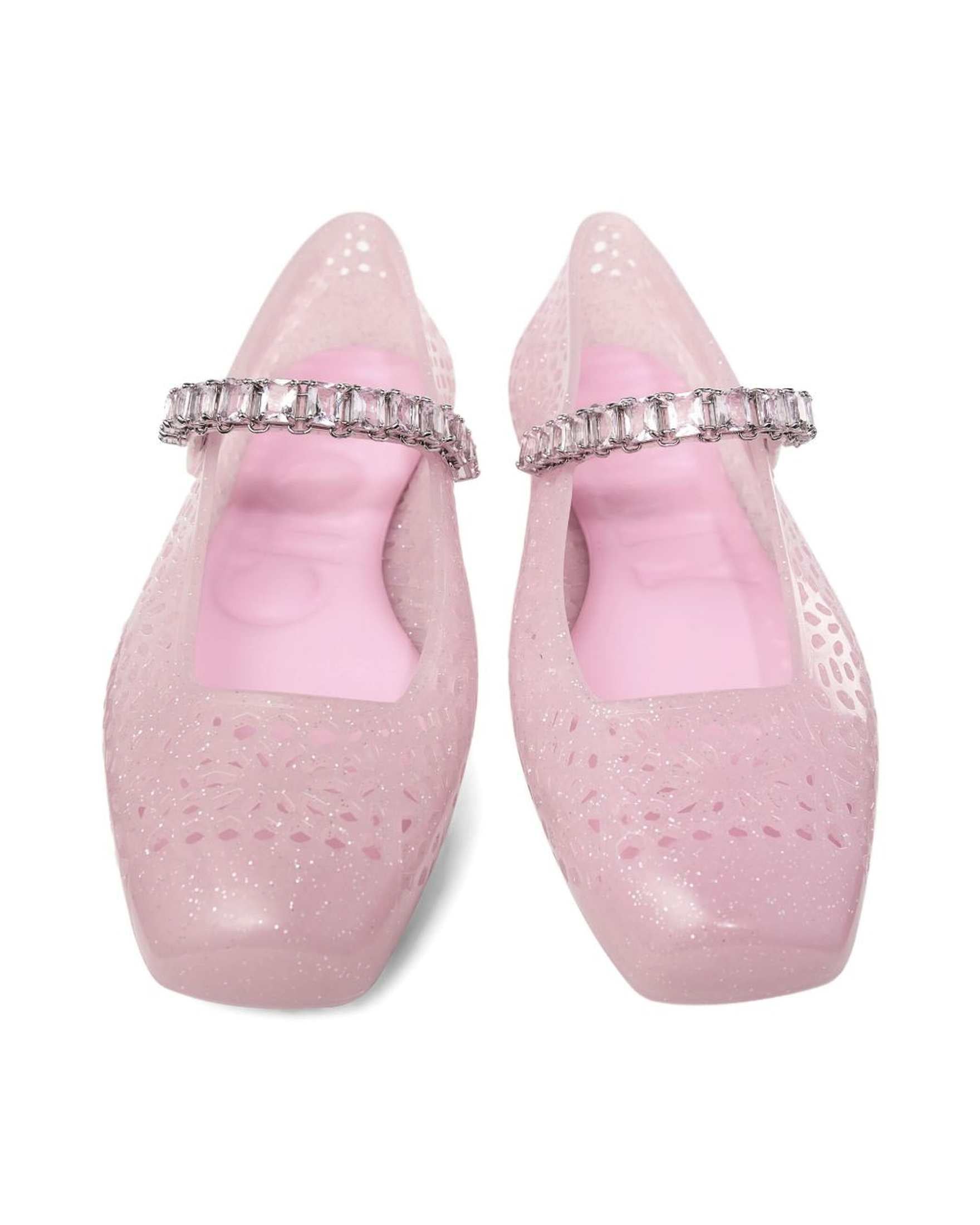 Jimmy Choo The Jelly Ballerina Flats with Crystal Embellishment Glam Steals