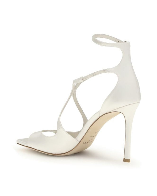 Jimmy Choo White Lamb Ovis Aries Stiletto Heel Sandals Glam Steals