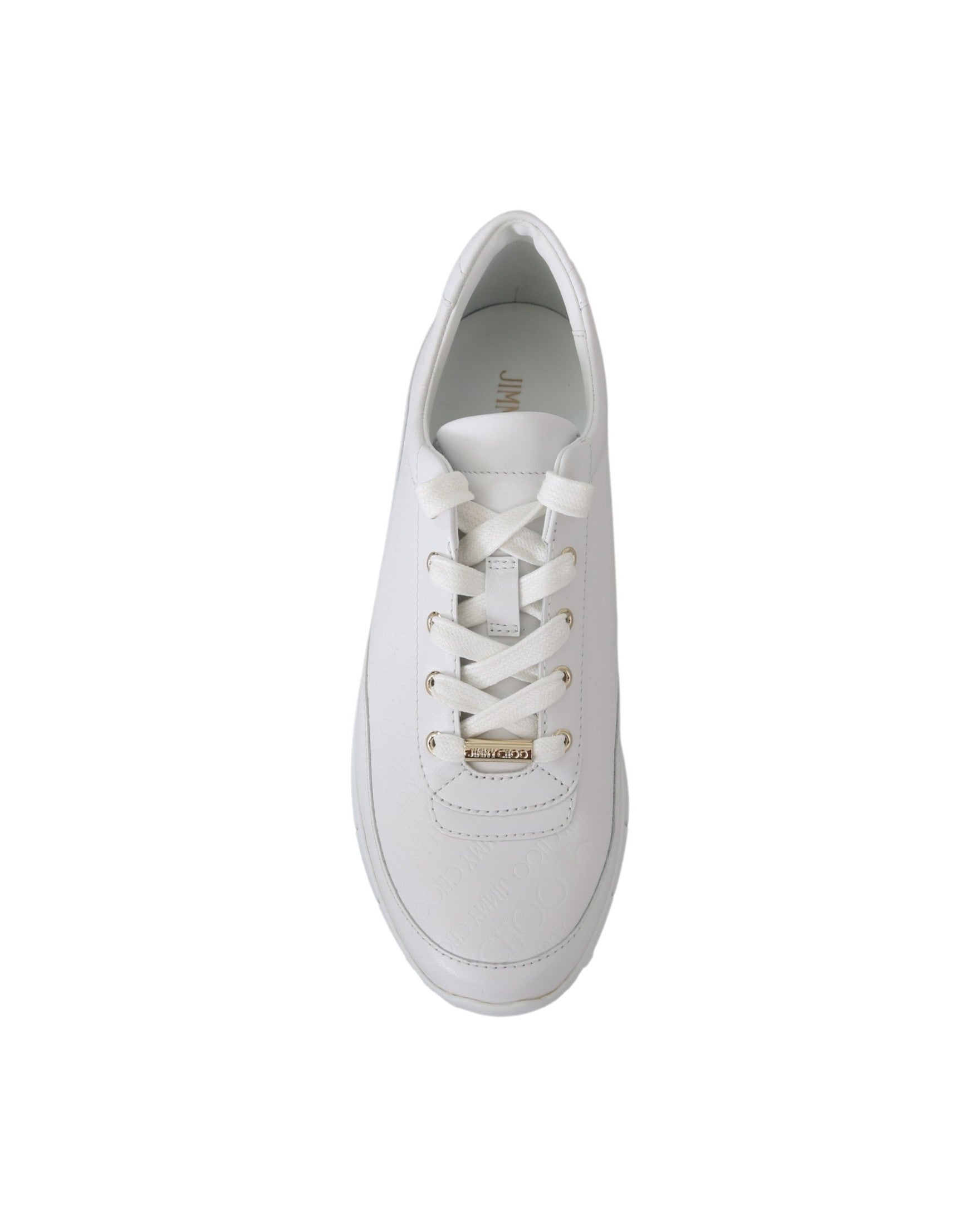 Jimmy Choo White Leather Monza Sneakers Glam Steals