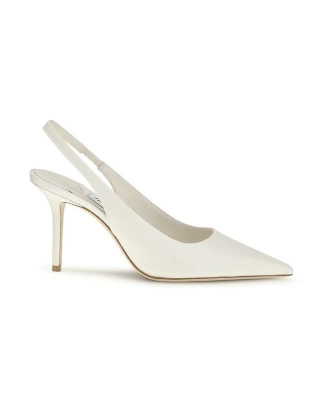 Jimmy Choo White Silk High Heel Pumps