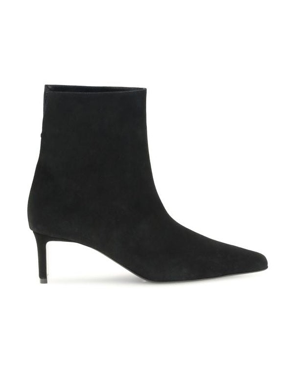 Khaite Black Calf Leather Bos Taurus Ankle Boots Glam Steals