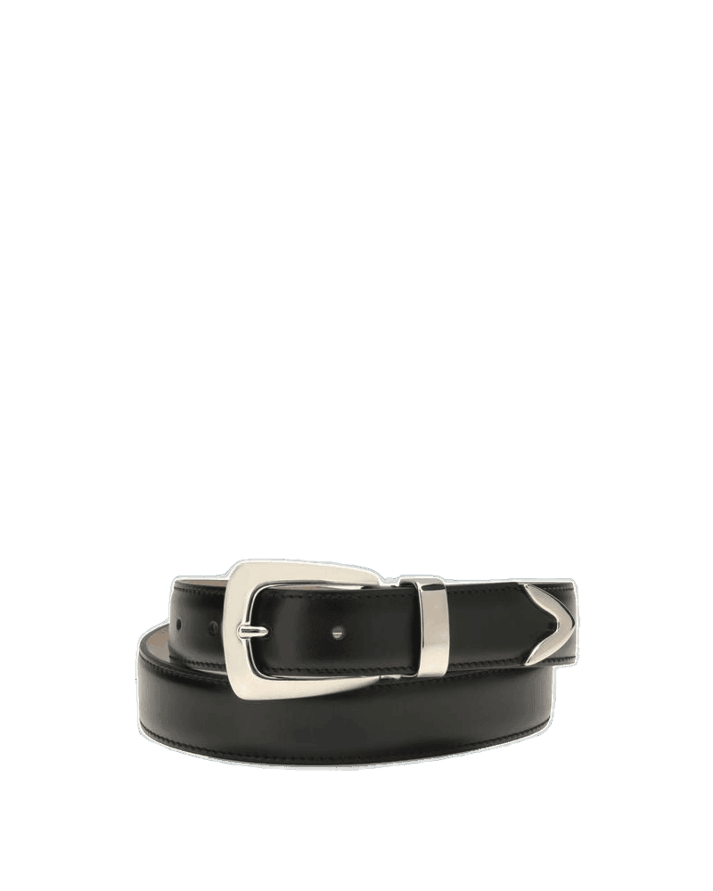 Khaite Black Calf Leather Bos Taurus Regular Belt Glam Steals