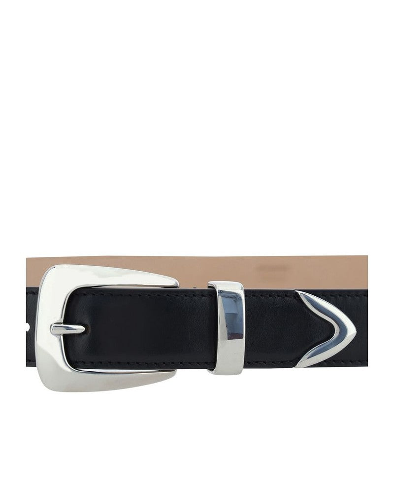 Khaite Black Calf Leather Bos Taurus Regular Belt Glam Steals