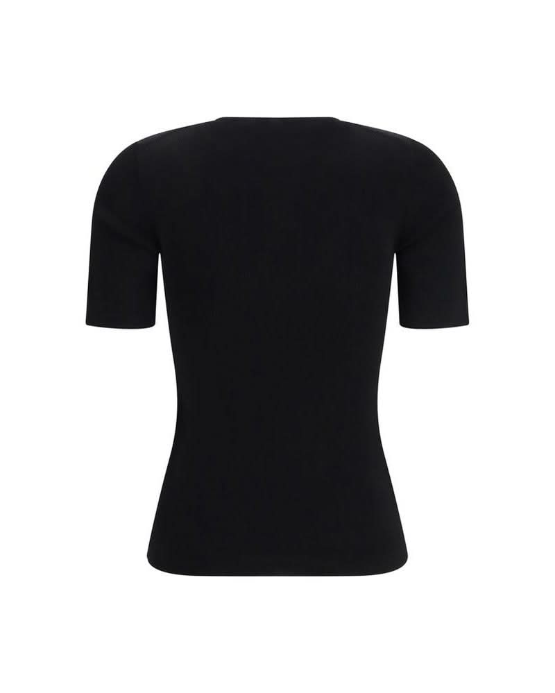 Khaite Black Viscose T-shirt Glam Steals