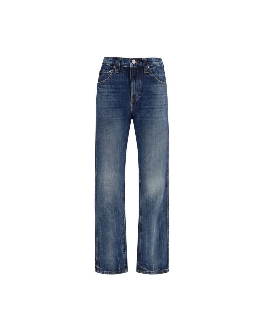 Khaite Blue Cotton High Waisted Jeans Jeans