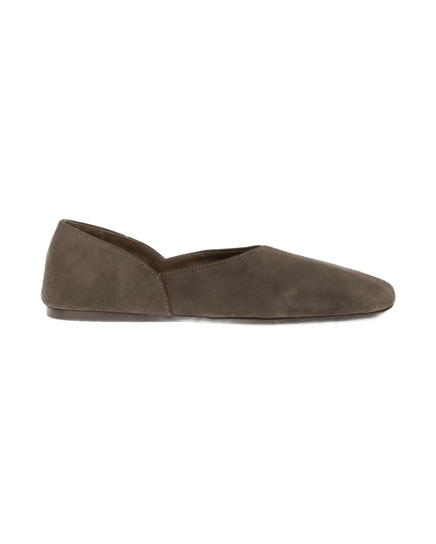 Khaite Brown Calf Leather Bos Taurus Ballet Flats Flats