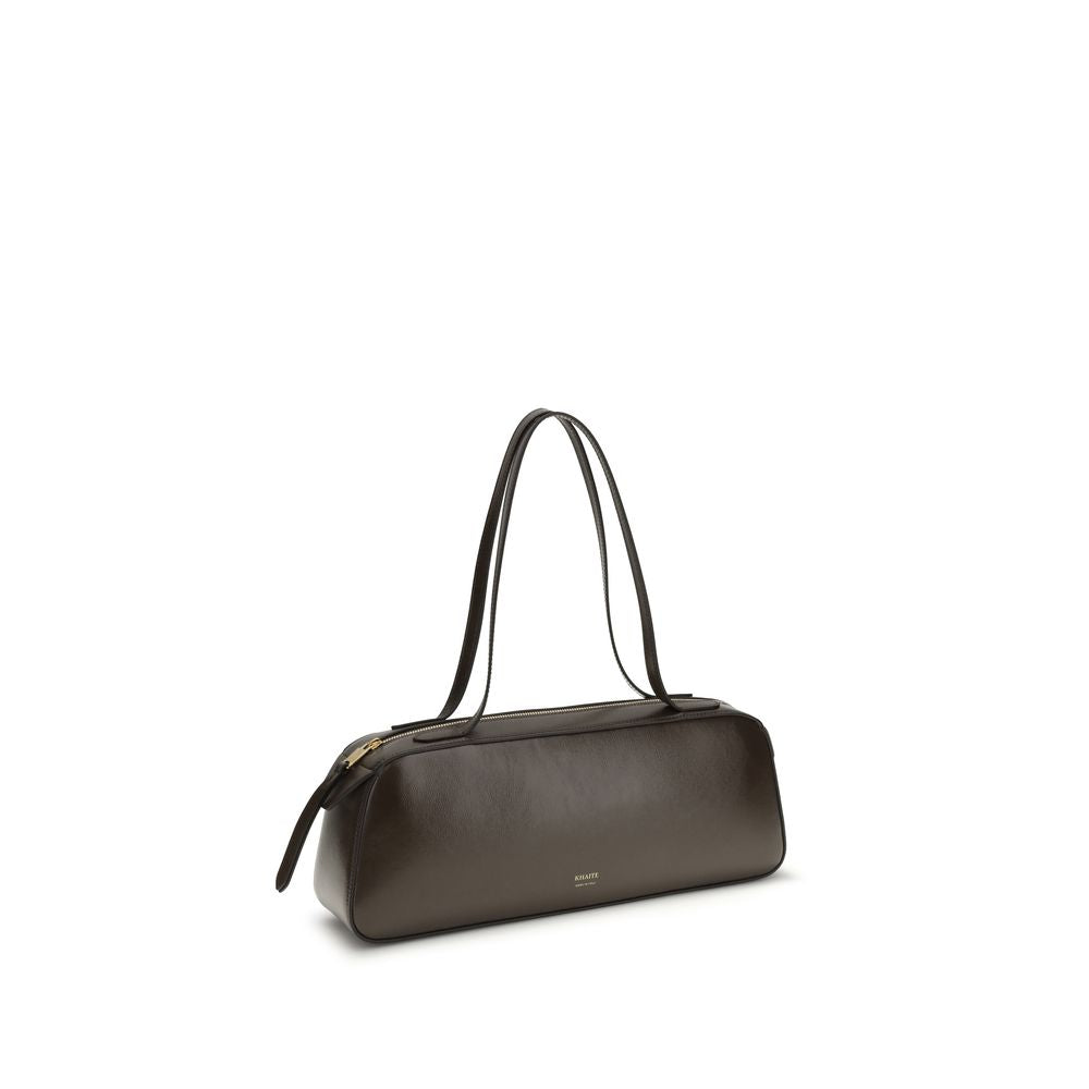 Khaite Brown Calf Leather Bos Taurus Shoulder Bag Glam Steals
