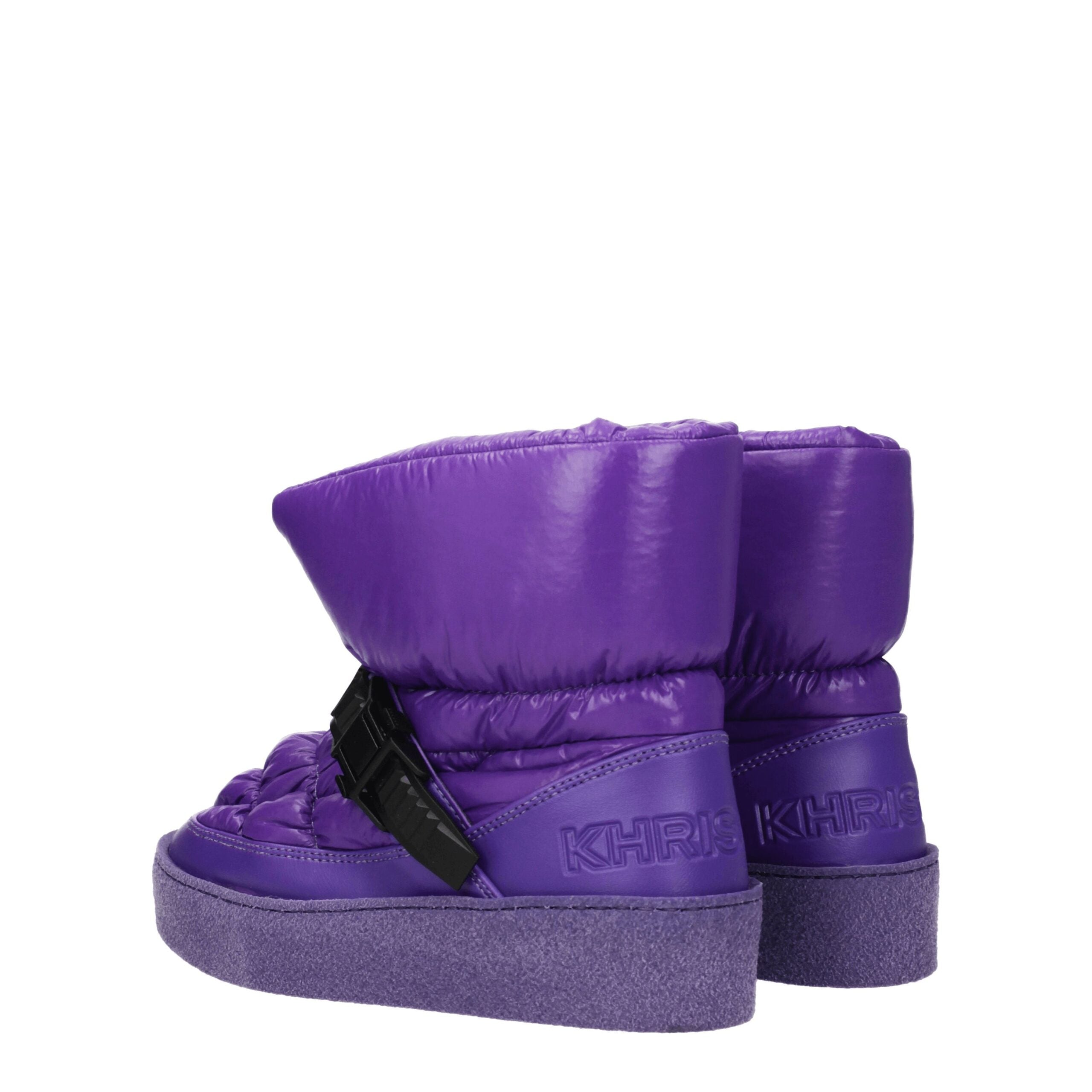Khrisjoy Purple Polyester Ankle Boots Glam Steals