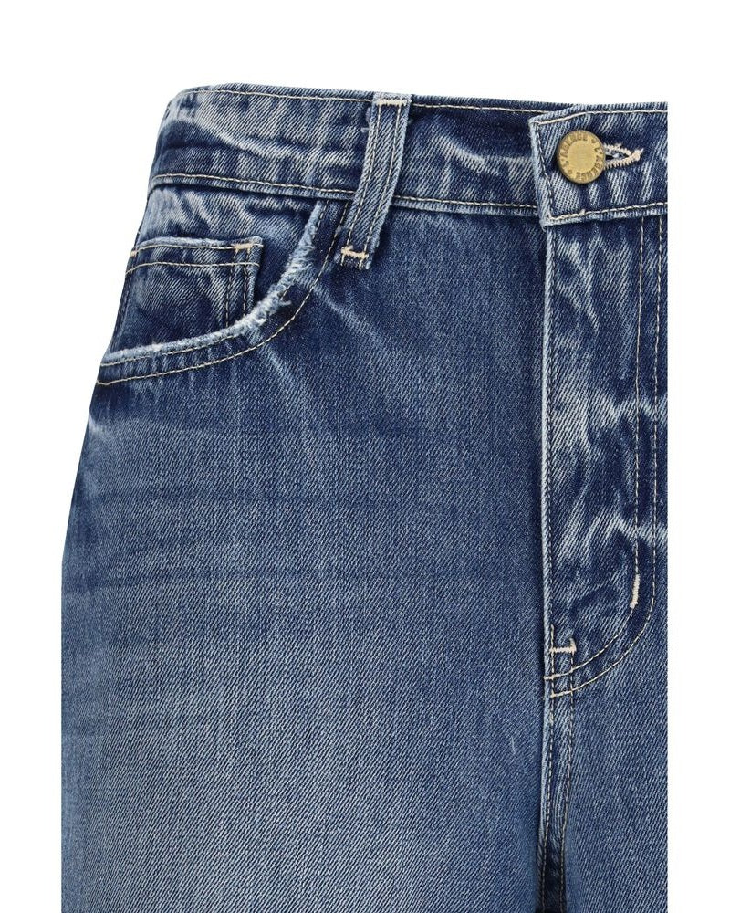 L'agence Light Blue Cotton Relaxed Fit Jeans Glam Steals