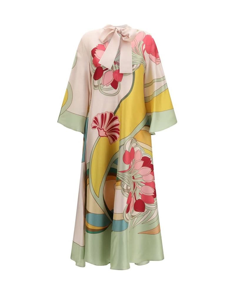 La Double J Multicolor Silk Casual Dress Glam Steals