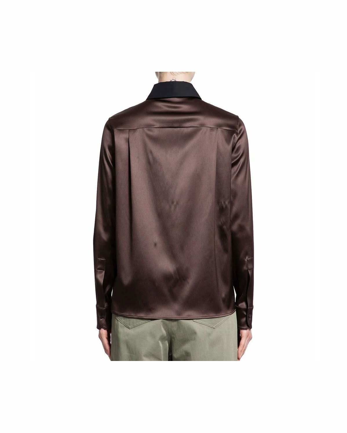 Loewe Brown Silk Dress Shirt Glam Steals
