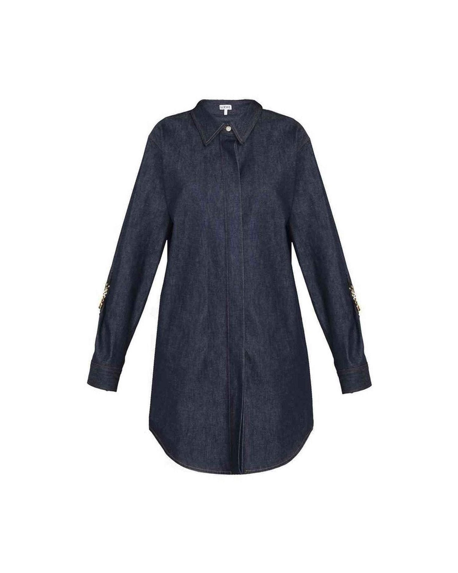 Loewe Denim Chain Shirt Dress Glam Steals