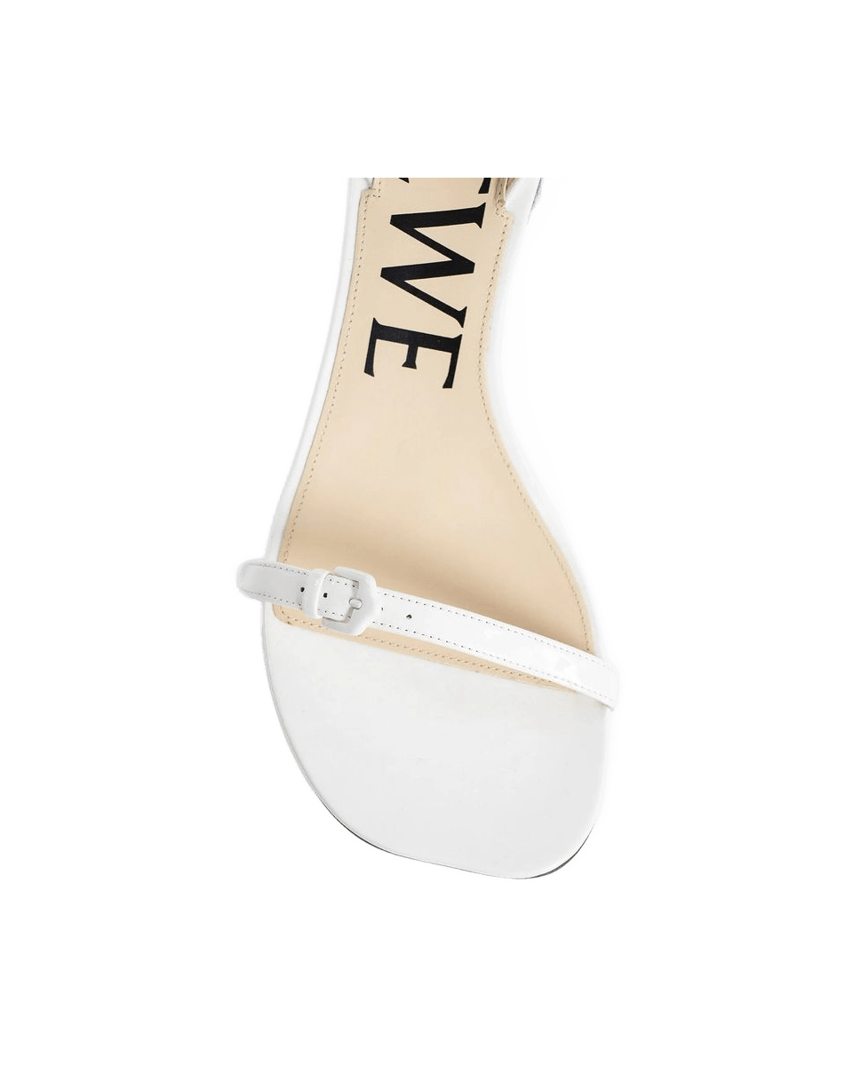 Loewe White Lamb Leather Brush-Heel Sandals Glam Steals