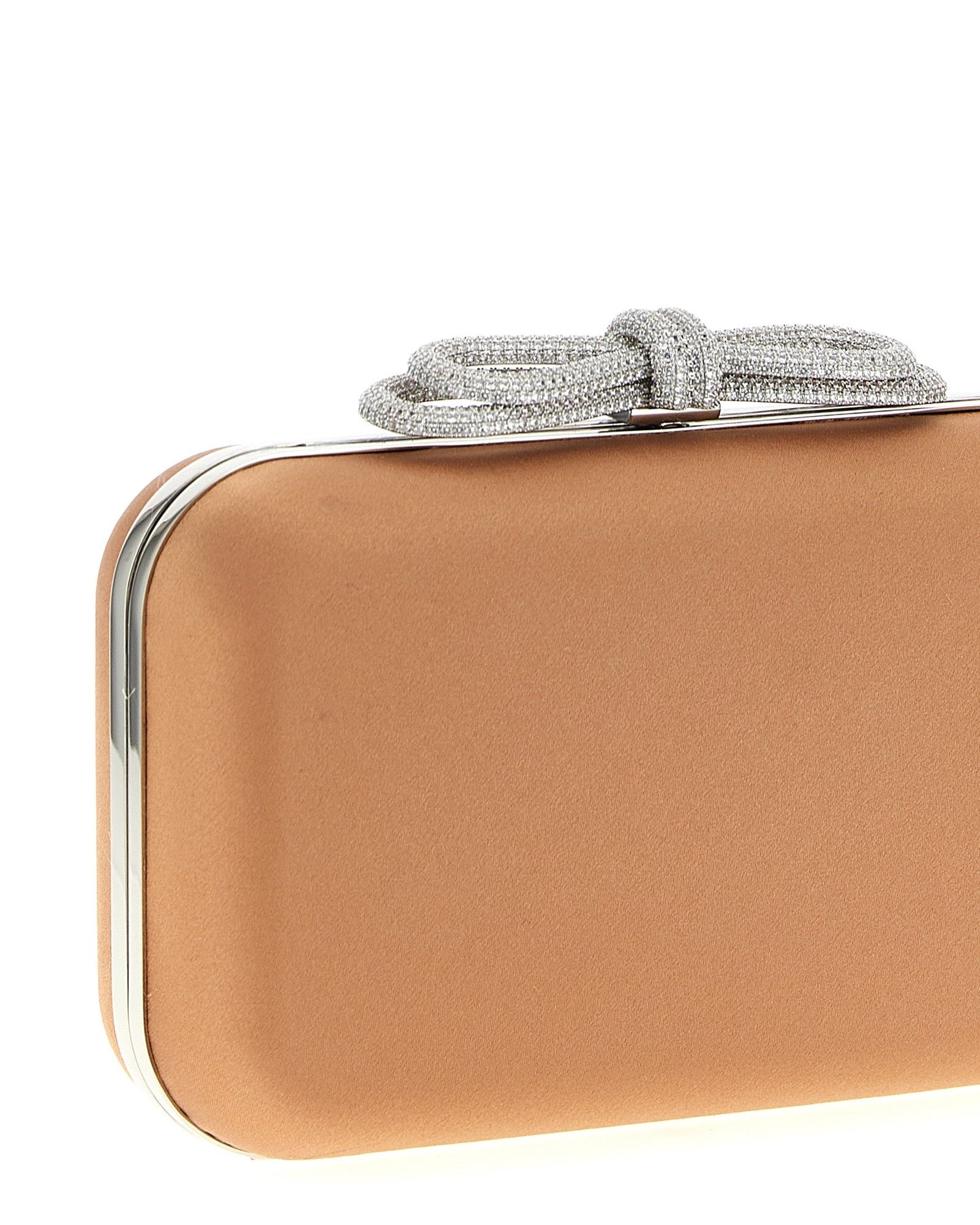 Mach & Mach Satin Double Bow Clutch Clutches