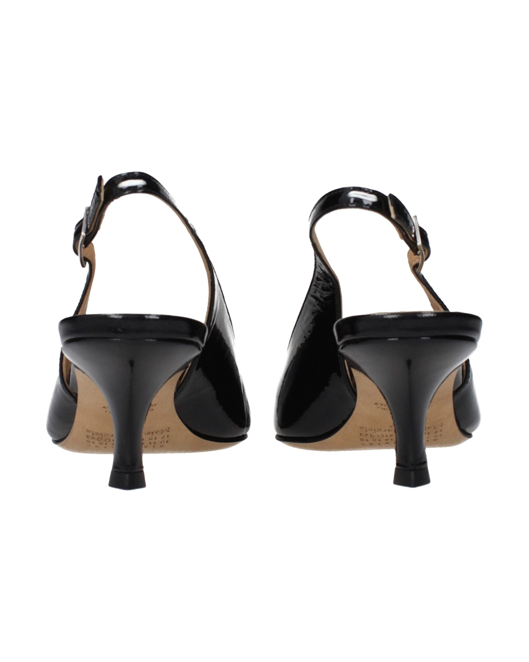 Maison Margiela Black Leather Mid Heel Pumps Glam Steals