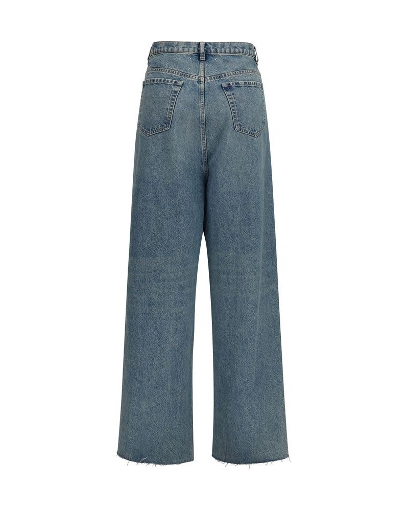 Maison Margiela Blue Cotton High Waisted Jeans Glam Steals
