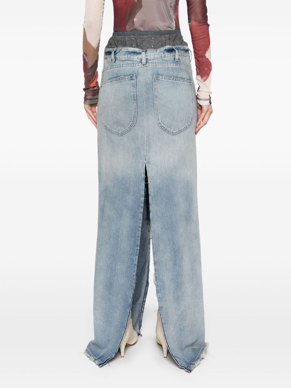 Maison Margiela Denim Maxi Cotton Skirt Glam Steals