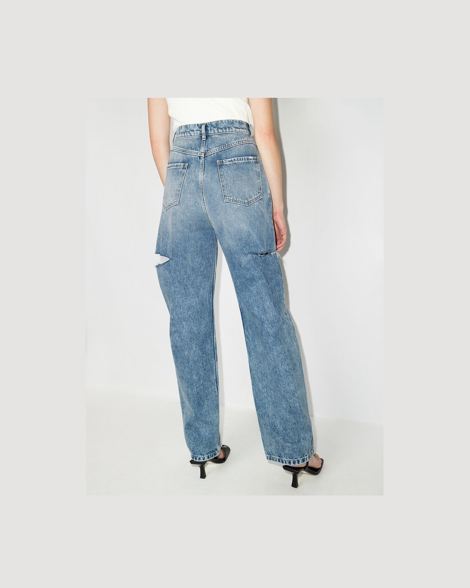 Maison Margiela Distressed Straight Leg Jeans Glam Steals