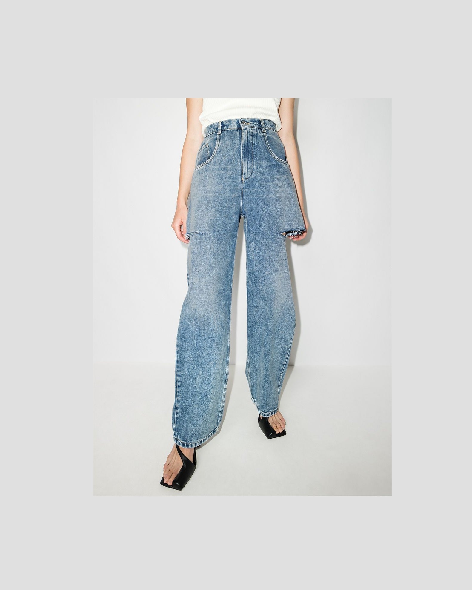 Maison Margiela Distressed Straight Leg Jeans Glam Steals