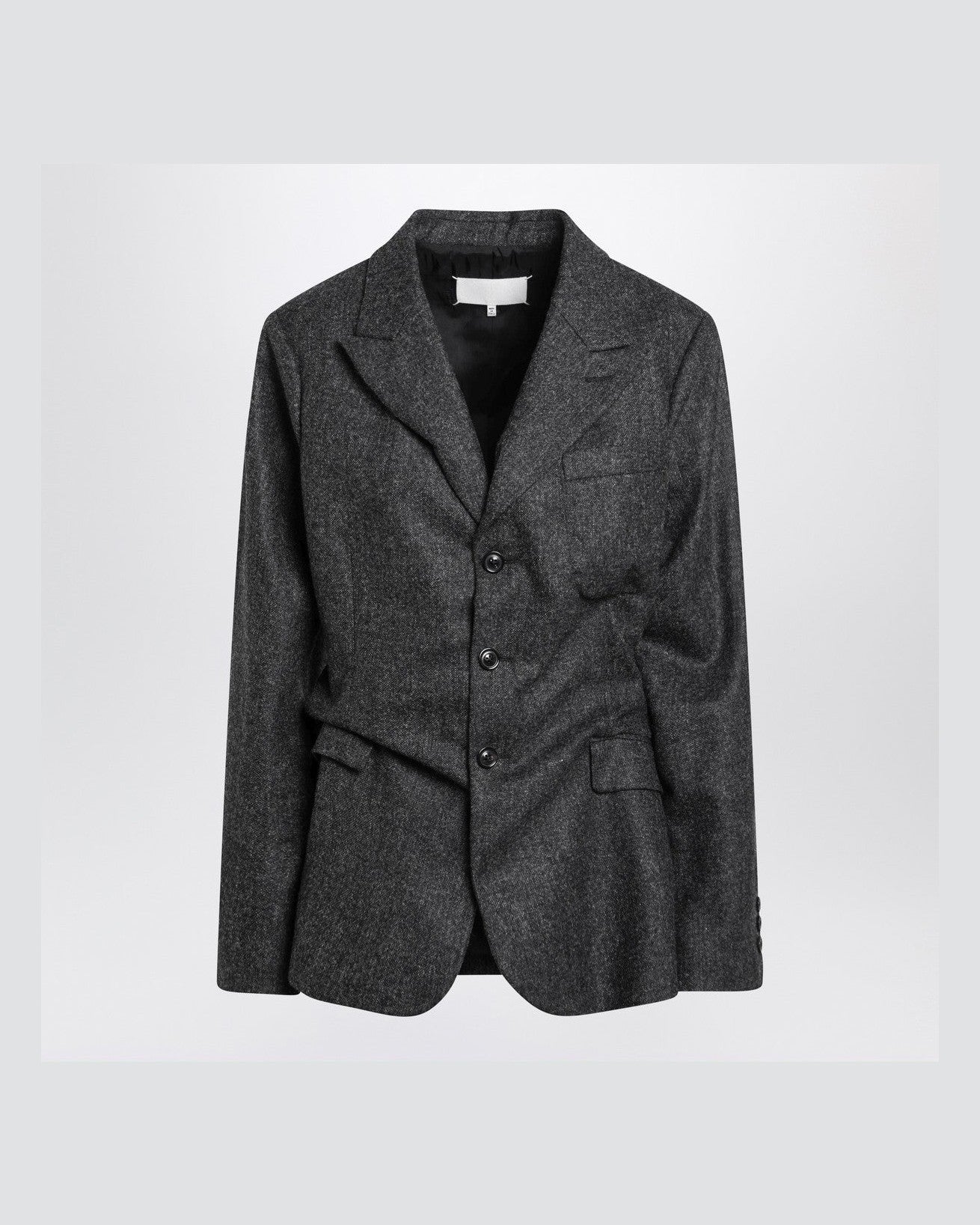 Maison Margiela Gray Wool Dark Single Breasted Blazer Glam Steals