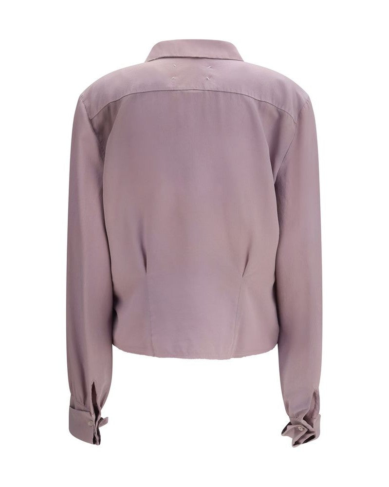 Maison Margiela Purple Silk Dress Shirt
