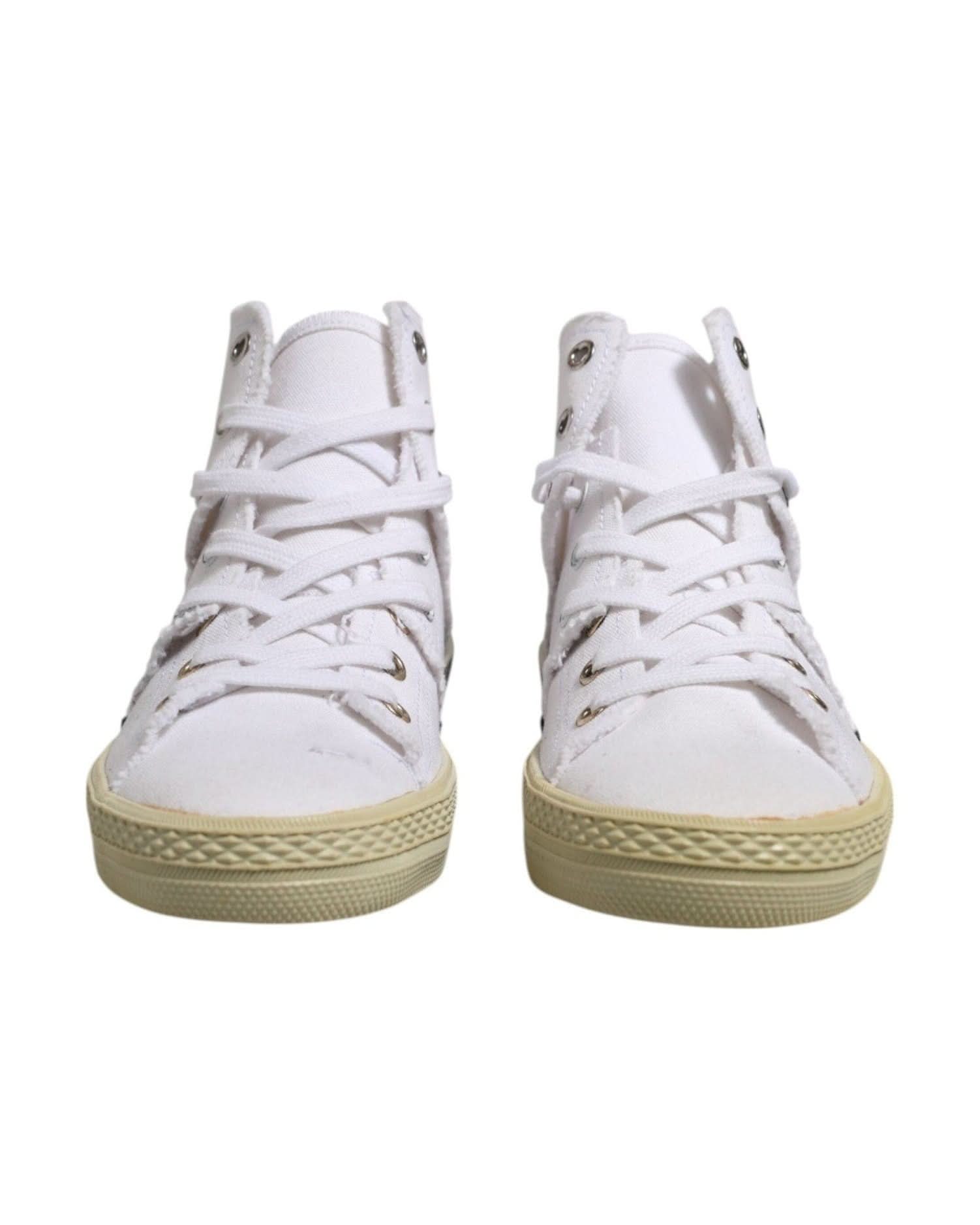 Maison Margiela White Lace Up Mid Top Women Sneakers Shoes Sneakers