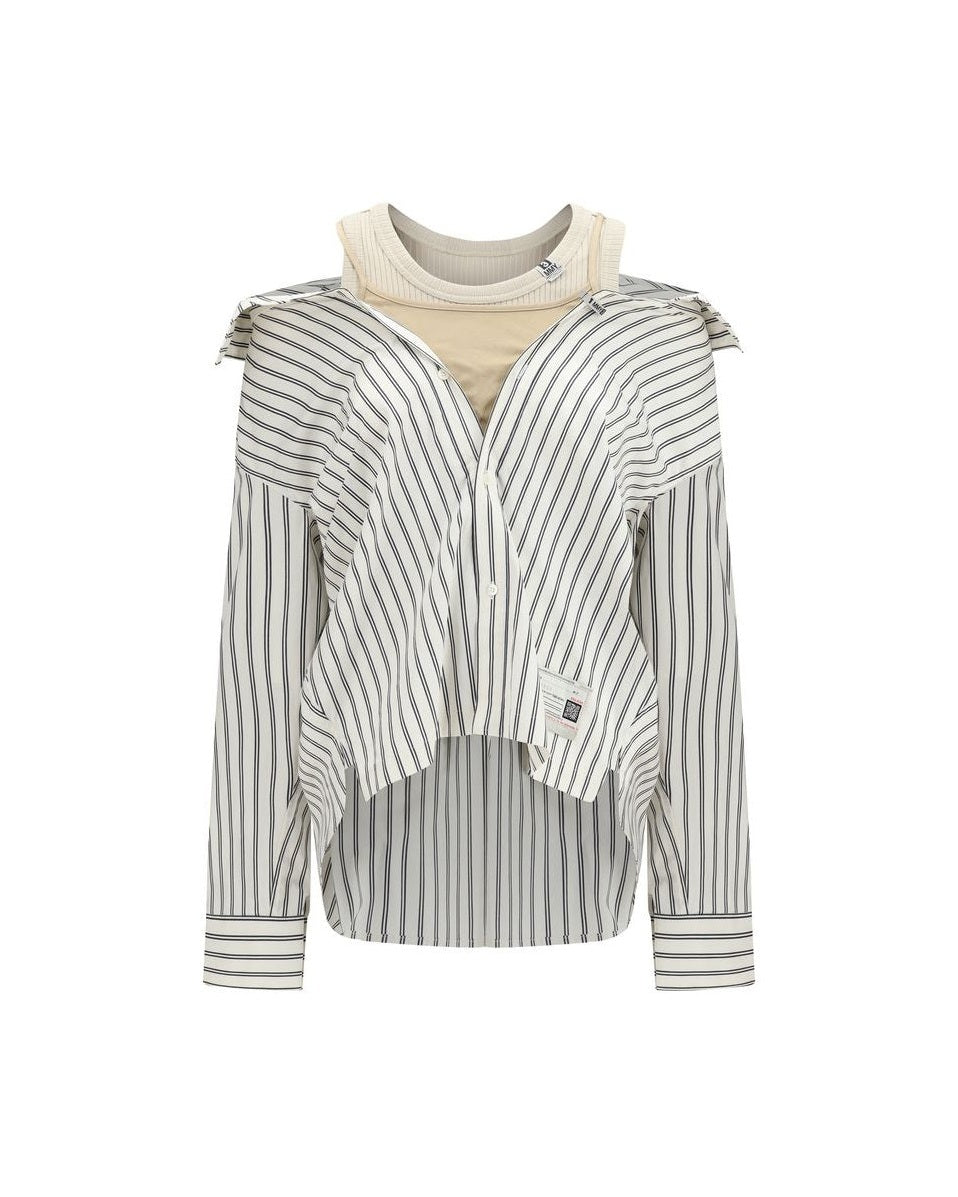 Maison Mihara Yasuhiro White Cotton Pattern Shirt Glam Steals