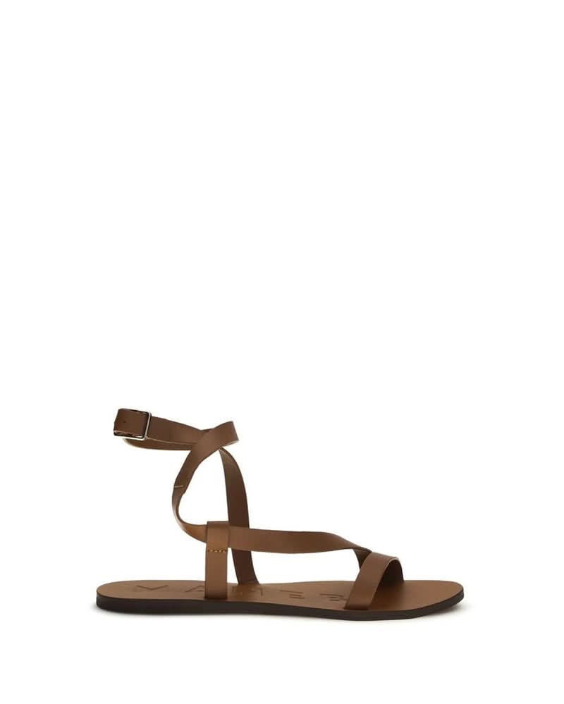 Manebi Brown Flat Sandals Glam Steals